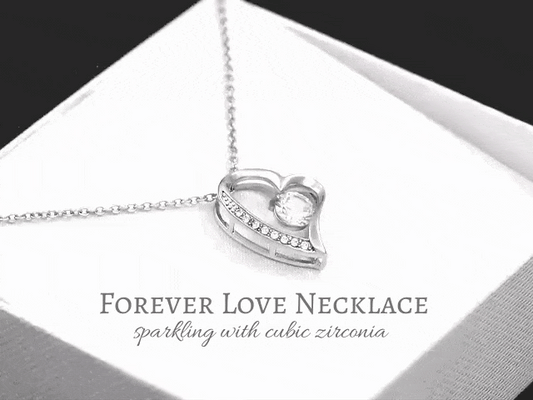 Forever Love Heart Necklace with Personalized Message Card (black) - Jewelry