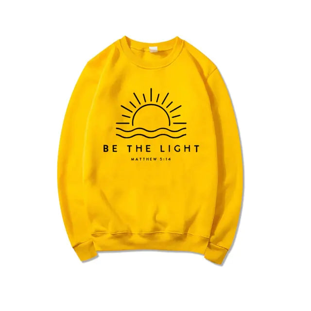 ’Be The Light’ Christian Sweatshirt - Yellow / S - Sweatshirts
