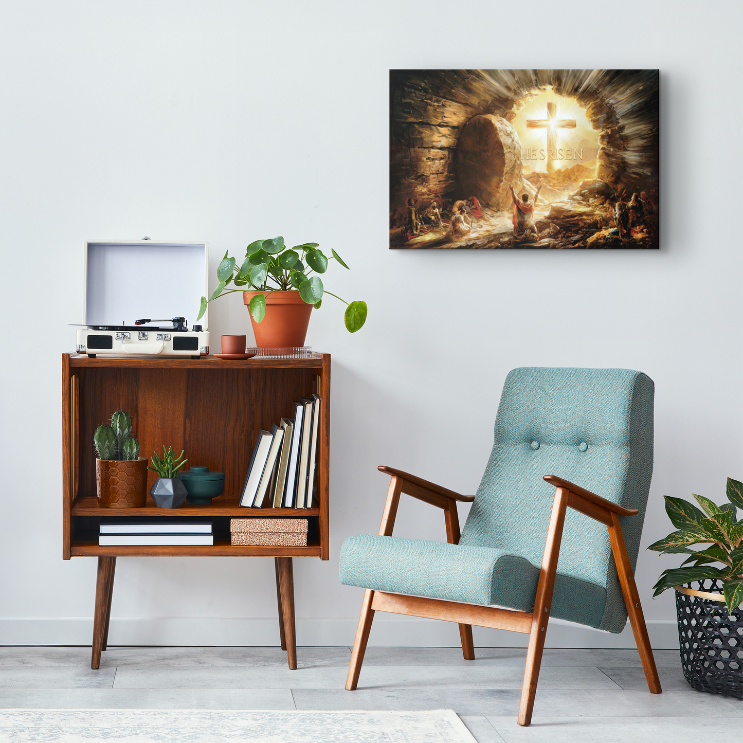 He Is Risen - Gallery Wrapped Canvas - Jesus Resurrection, Christian Easter Wall Art