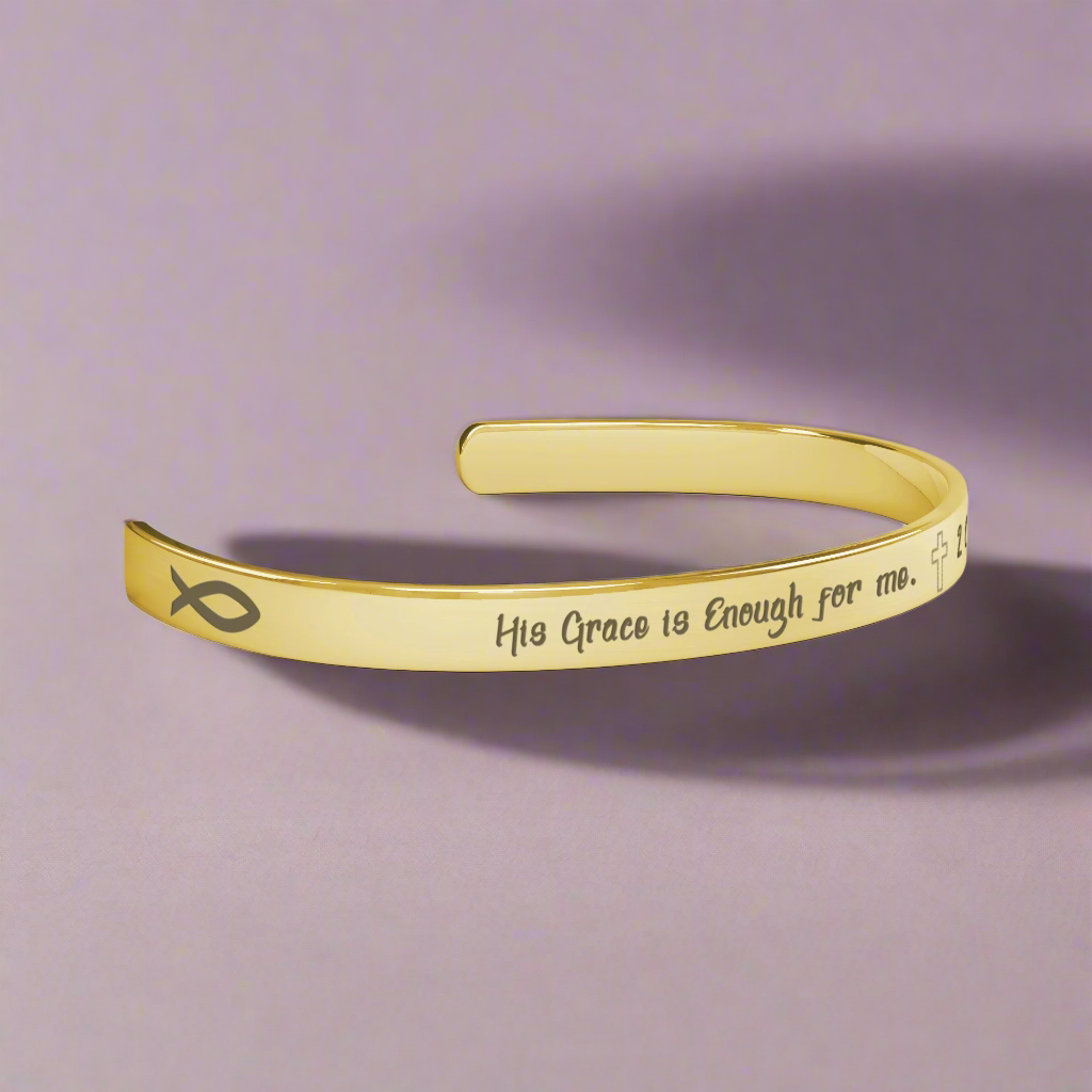 His Grace is Enough for me Christian bracelet - Jewelry