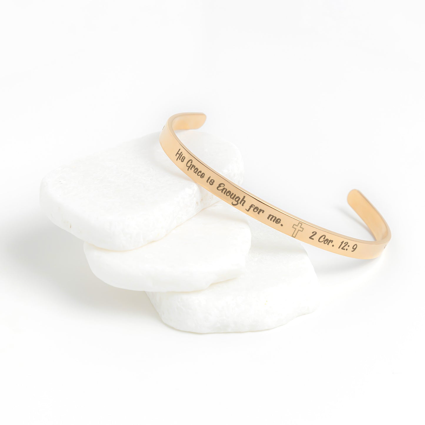 His Grace is Enough for me Christian bracelet - Rose Gold - Jewelry