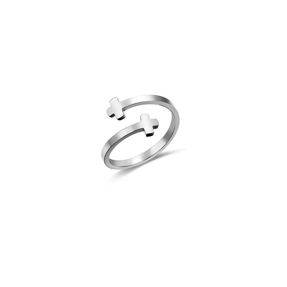 Adjustable Christian Faith Rings (Multiple styles) - Cross R98-SI / 9-Adjustable - Jewelry