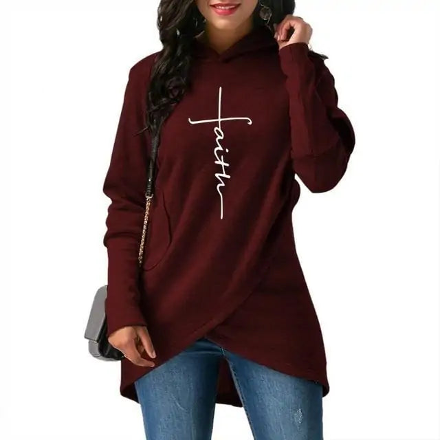 Unique Women’s Faith Christian Hoodie - Red / S - Hoodie