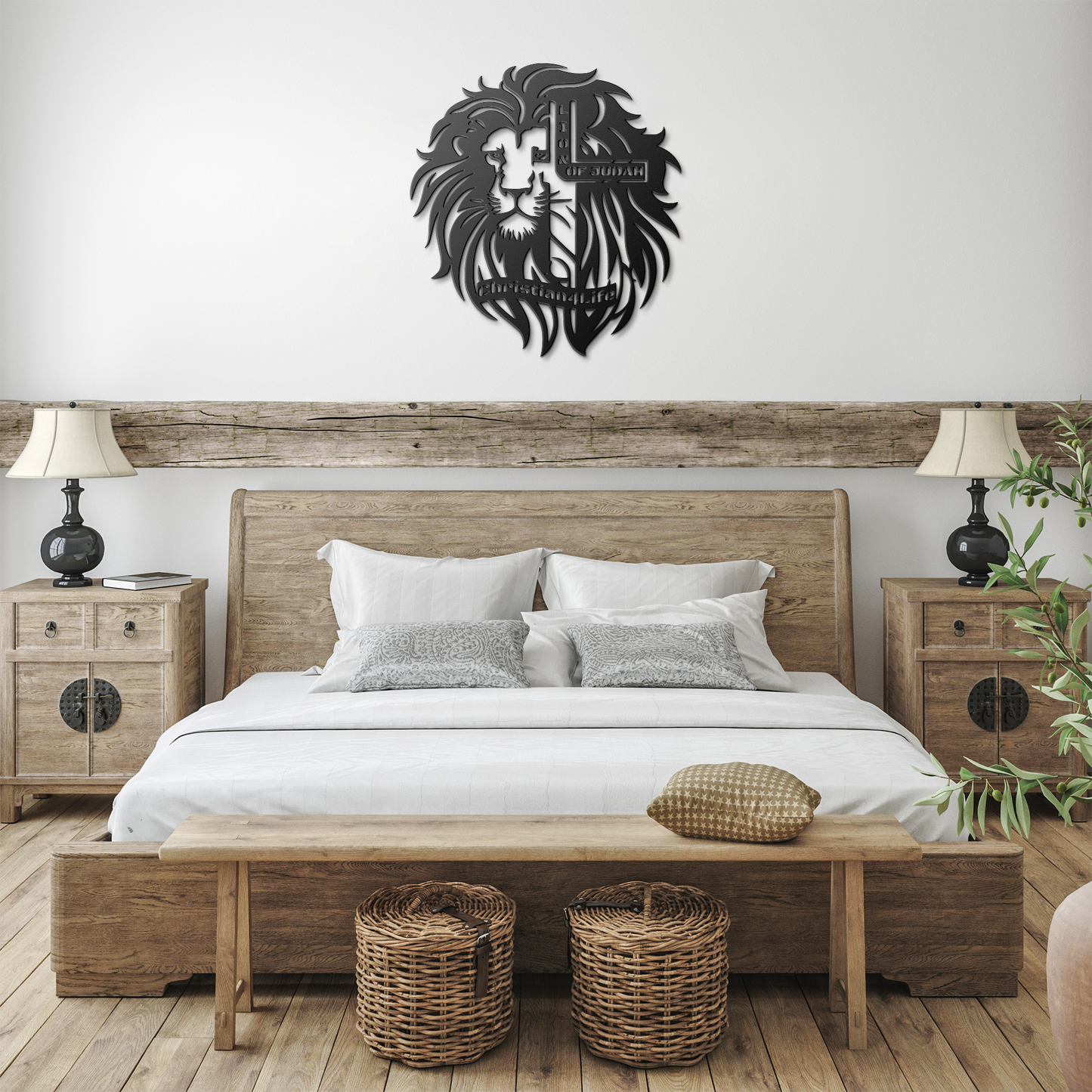 Lion_of_Judah_-_Lion_and_Cross_Christia_Black_Farmhouse_Bedroom_Mockup.png
