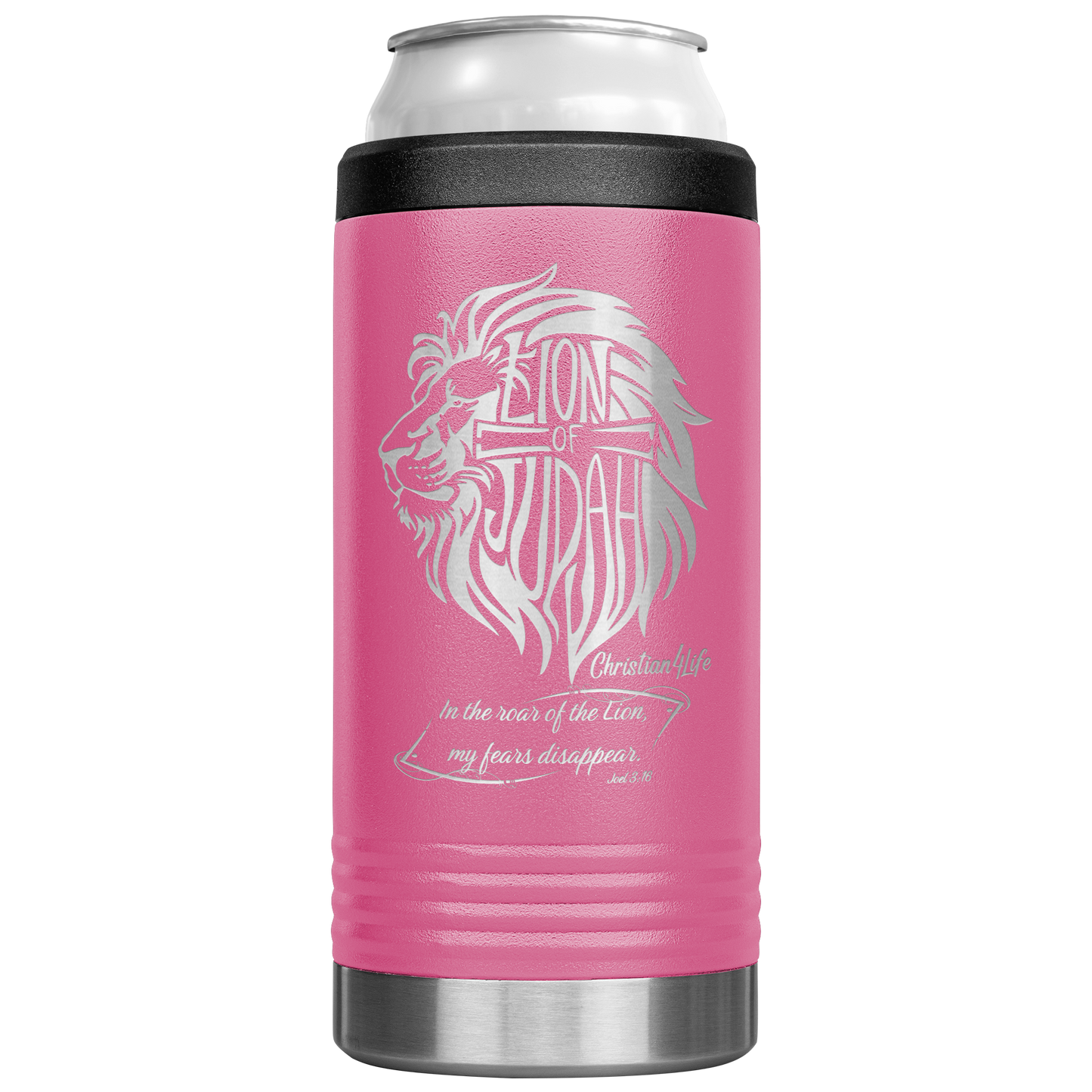 Lion_of_Judah_12oz_coozie_-_stainless_st_12oz_Koozie_Main_Pink_Mockup.png