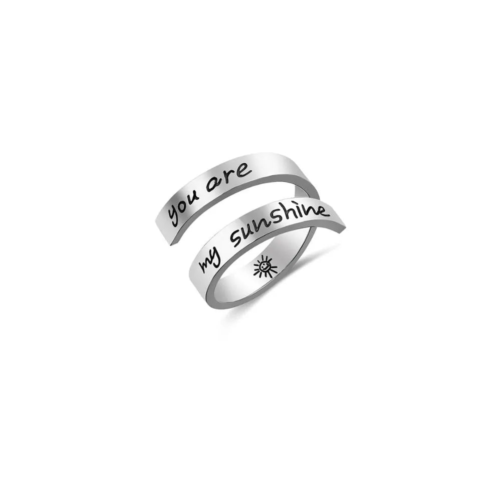 Adjustable Christian Faith Rings (Multiple styles) - You are My Sunshine R103 / 9-Adjustable - Jewelry