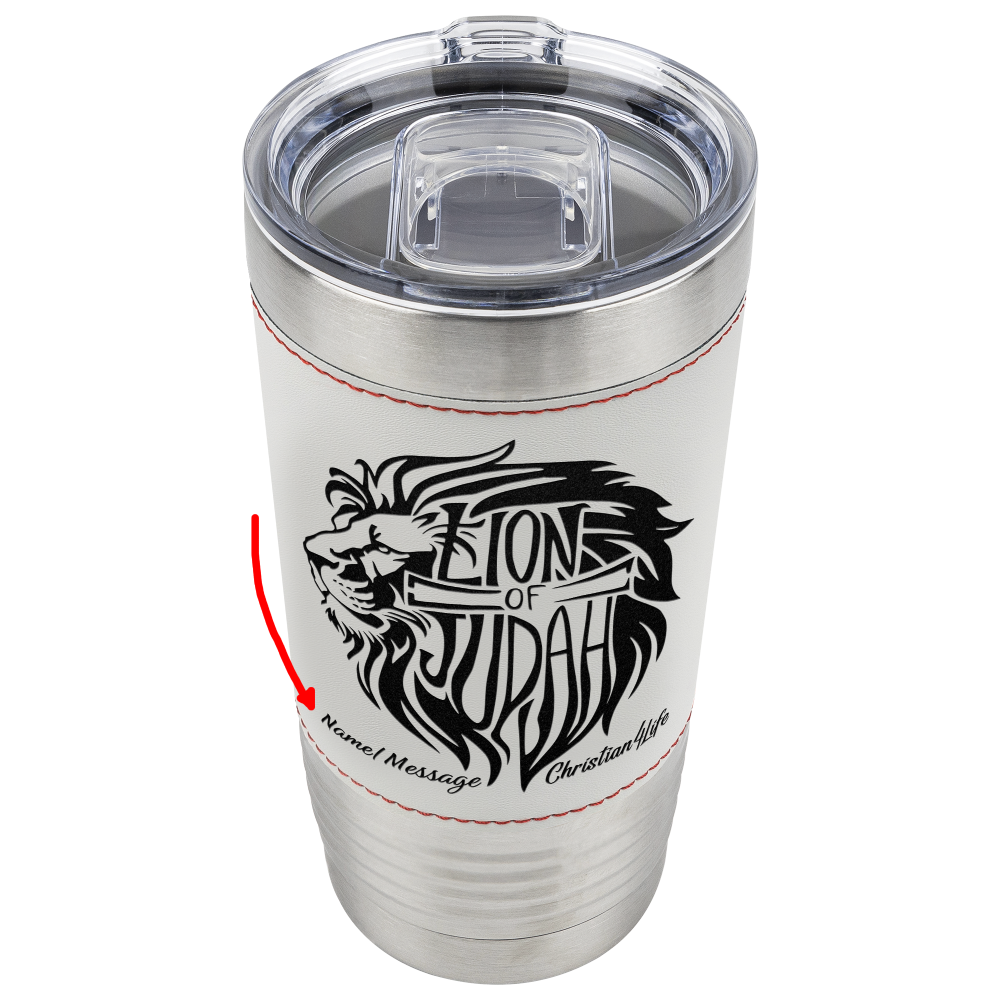 Lion of Judah 20oz Insulated Baseball Tumbler - Christian Tumbler (optional personalized name or Message)