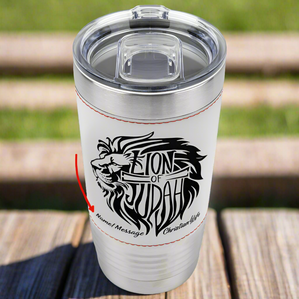 Lion of Judah 20oz Insulated Baseball Tumbler - Christian Tumbler (optional personalized name or Message)