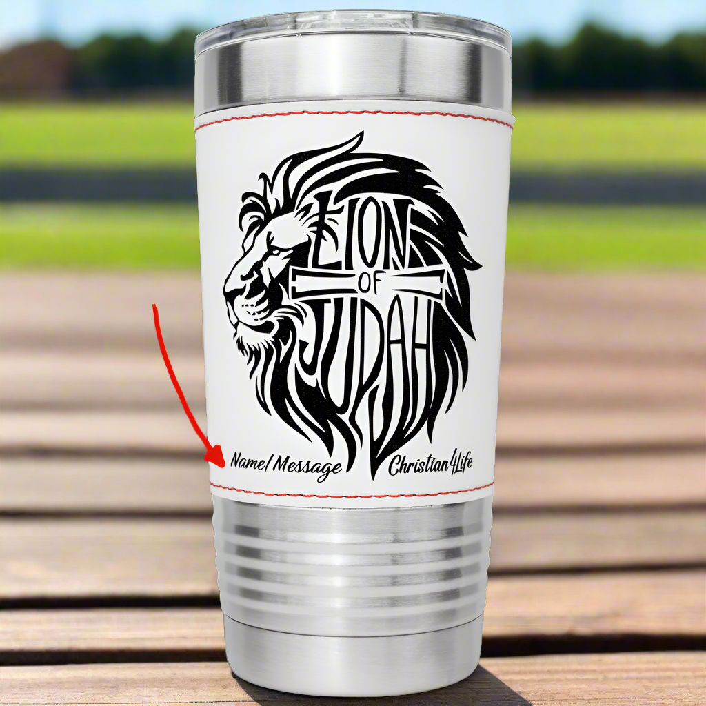 Lion of Judah 20oz Insulated Baseball Tumbler - Christian Tumbler (optional personalized name or Message)