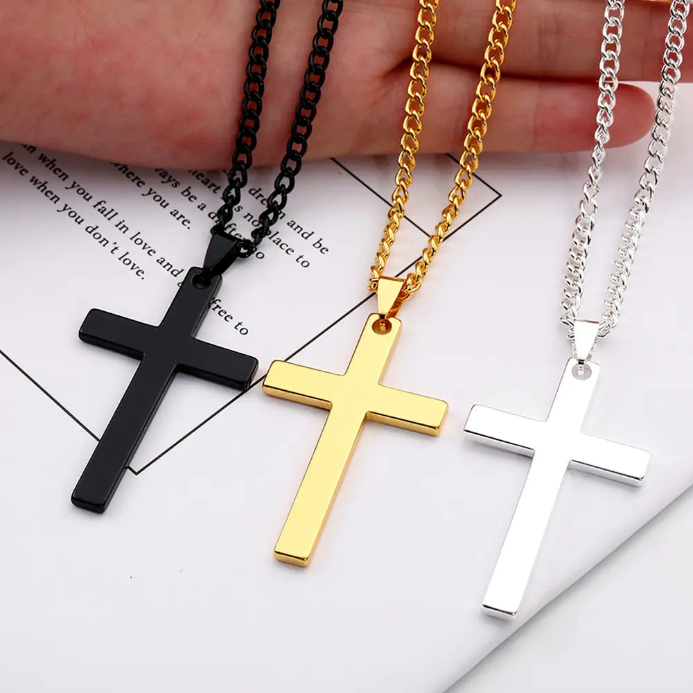 Stainless Christian Cross Necklace - Jewelry