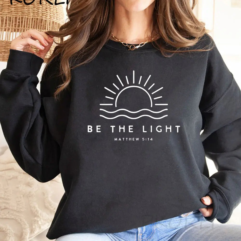 ’Be The Light’ Christian Sweatshirt - Black / S - Sweatshirts