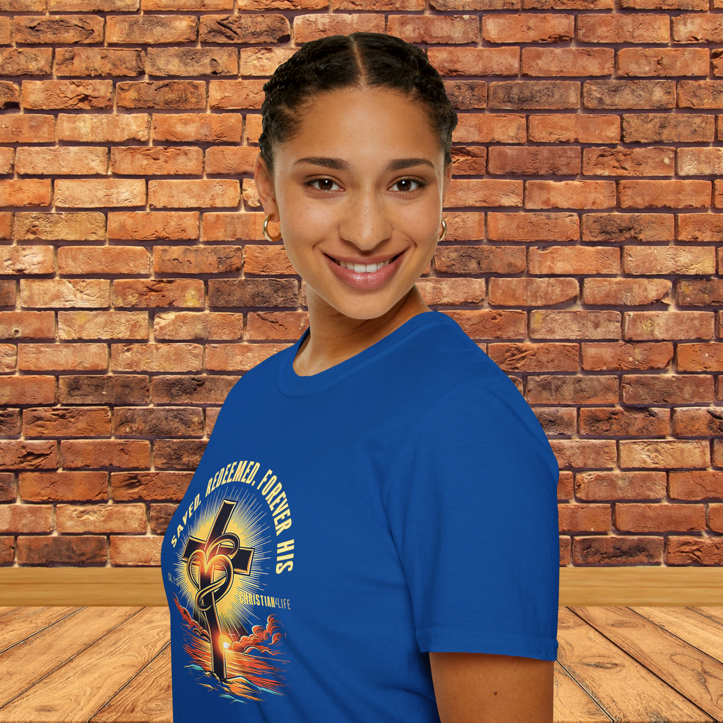 Unisex ’Saved Redeemed Forever His’ Christian Cotton Softstyle T-Shirt - T-Shirt