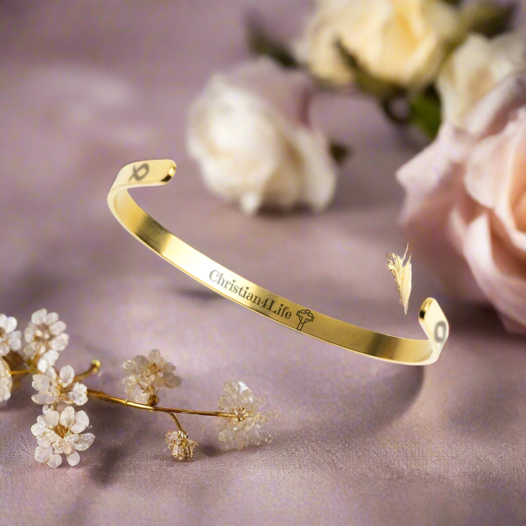 Personalized Christian Cuff Bracelet. Add your own inspirational message or quote! - Jewelry
