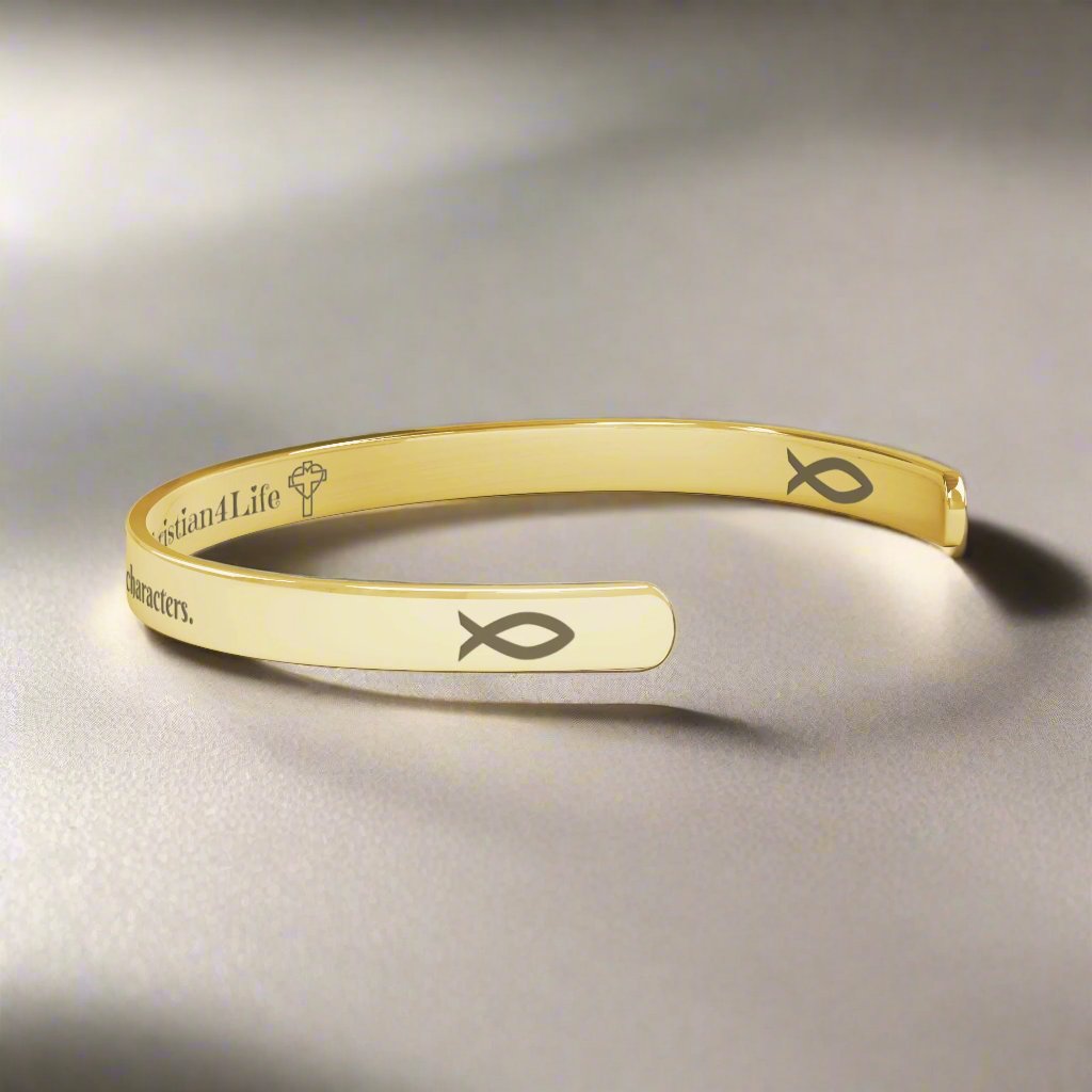 Personalized Christian Cuff Bracelet. Add your own inspirational message or quote! - Jewelry
