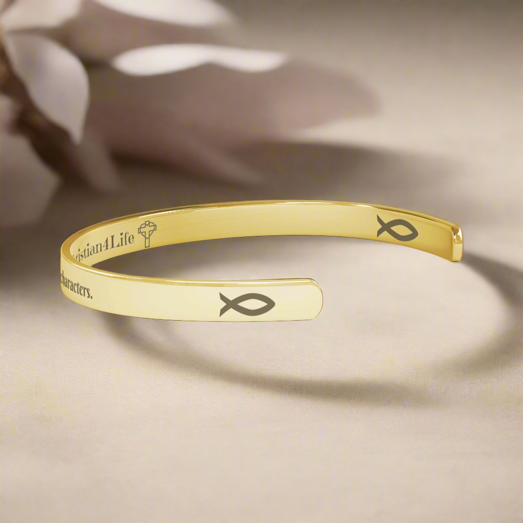 Personalized Christian Cuff Bracelet. Add your own inspirational message or quote! - Jewelry