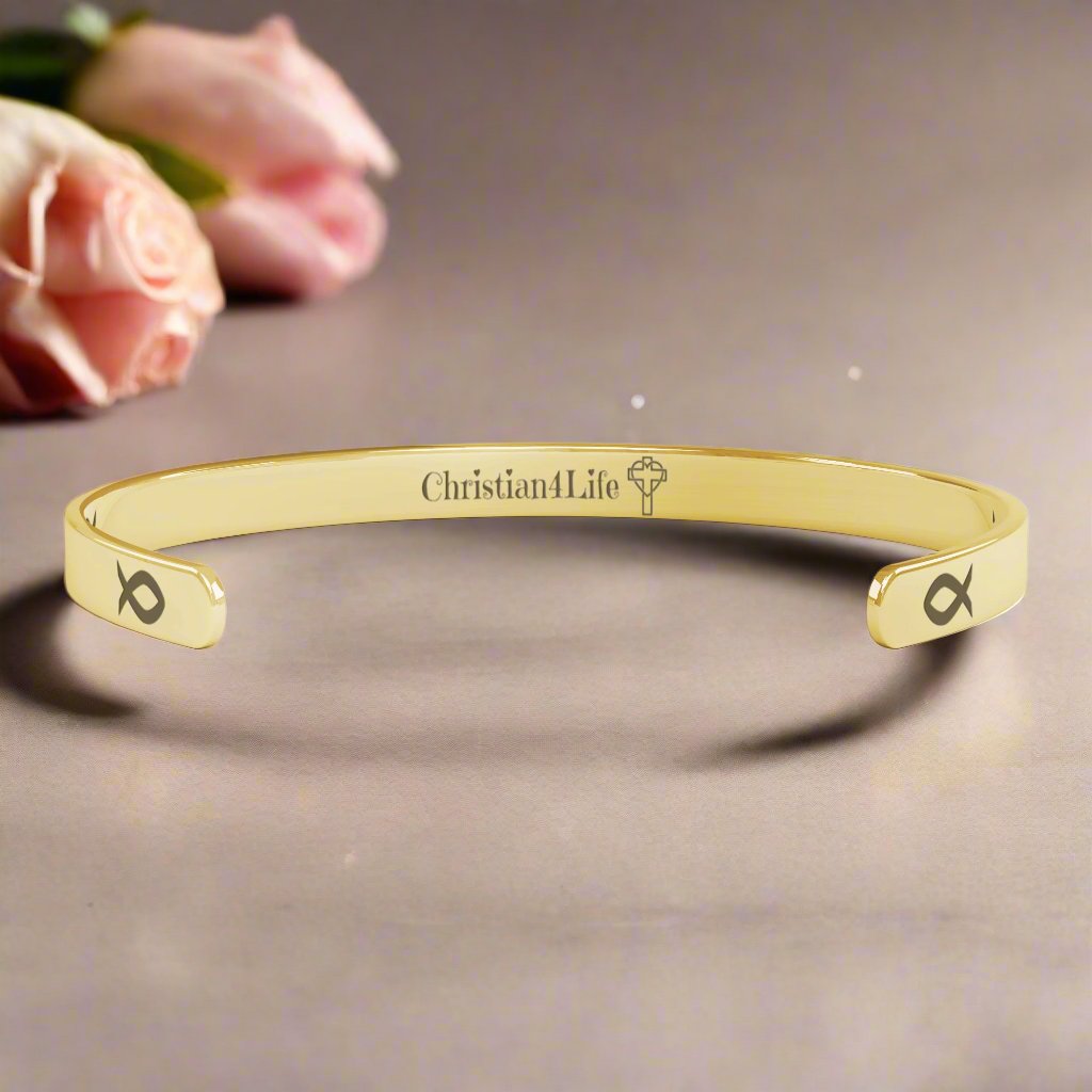 Personalized Christian Cuff Bracelet. Add your own inspirational message or quote! - Jewelry