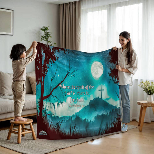 "Where the spirit of the Lord is" Mink Touch Fleece Blanket