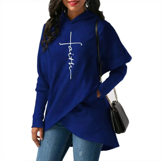 Unique Women’s Faith Christian Hoodie - Blue / S - Hoodie