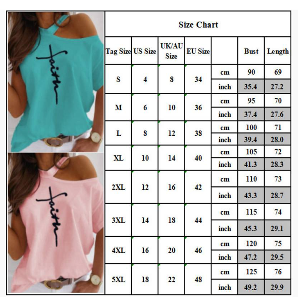 Beautiful Faith Cross Christian Print Women's Casual TShirt