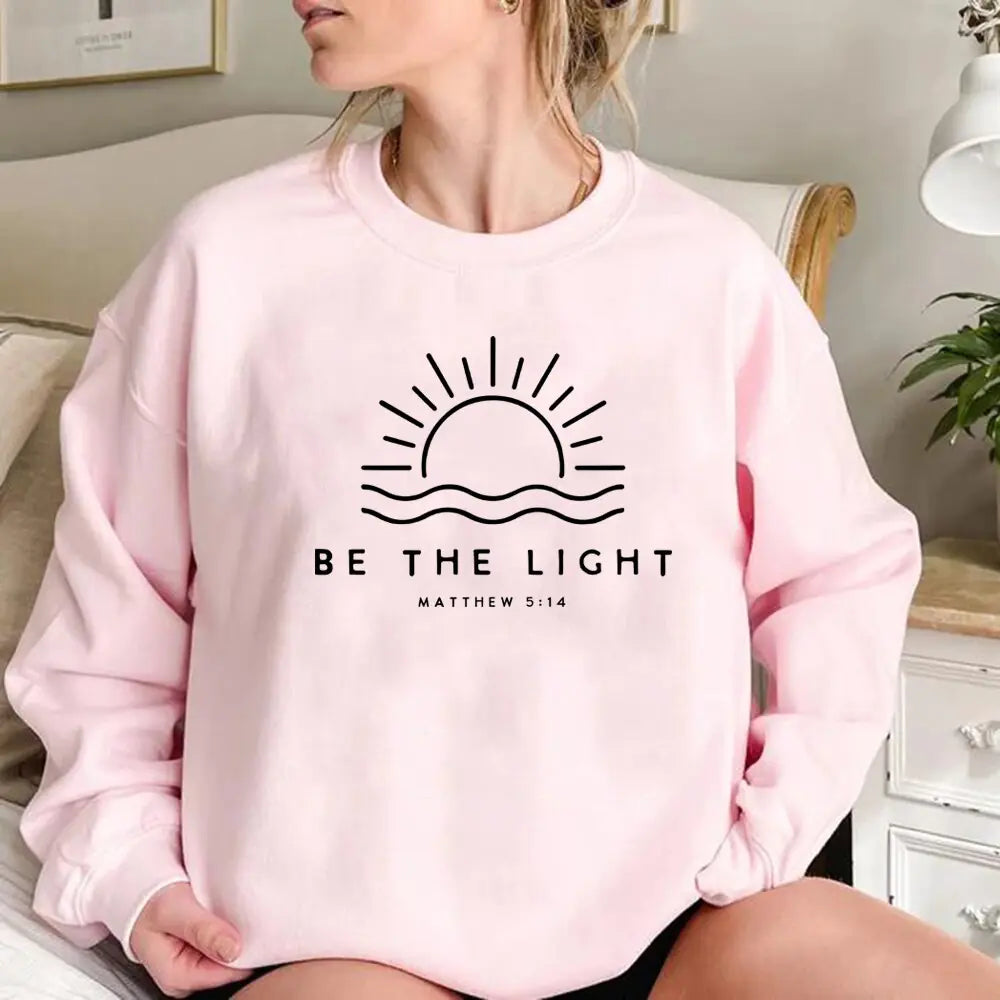 ’Be The Light’ Christian Sweatshirt - Pink / S - Sweatshirts