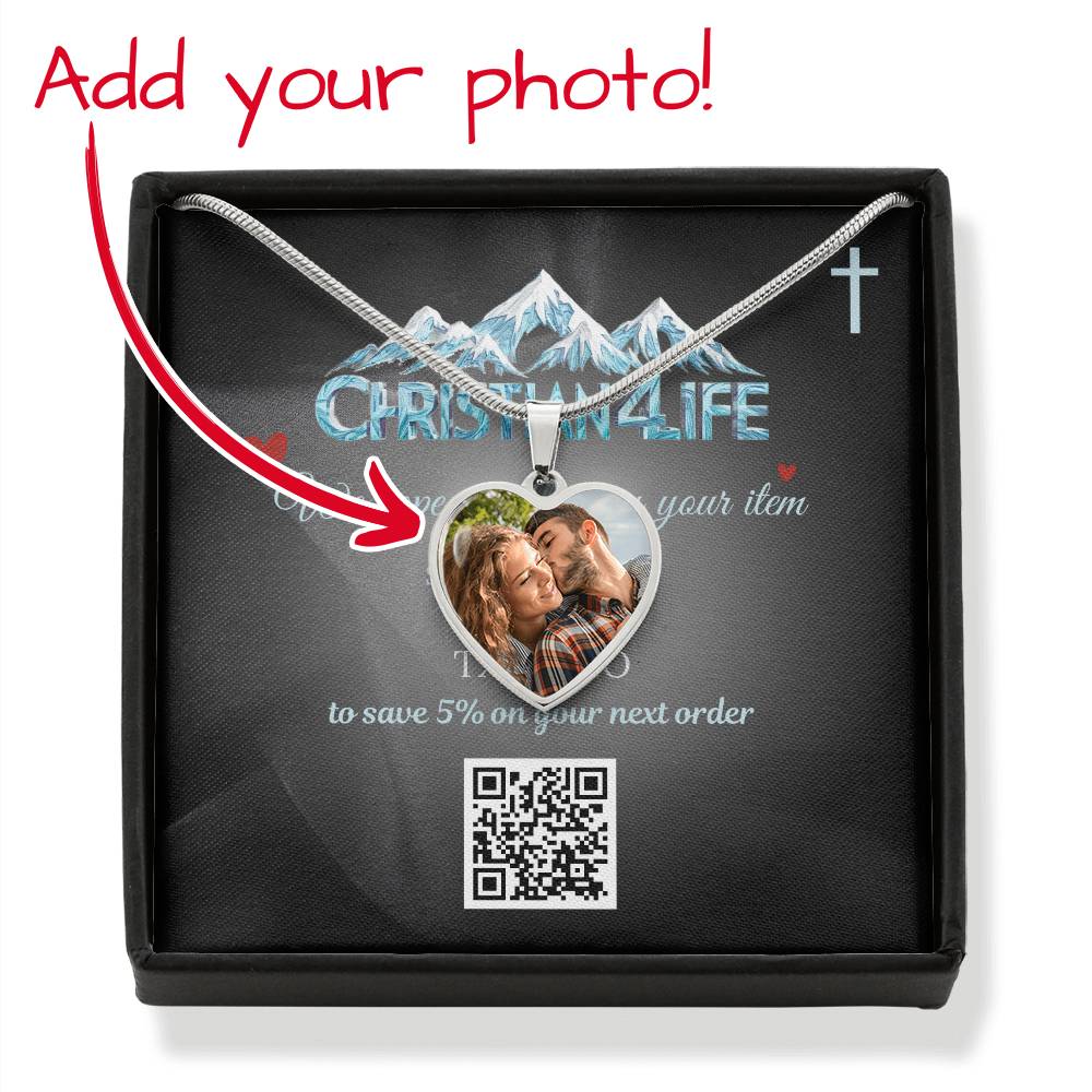 Personalized Heart Pendant Necklace (photo and message) - Luxury Necklace (.316 Surgical Steel) / No - Jewelry