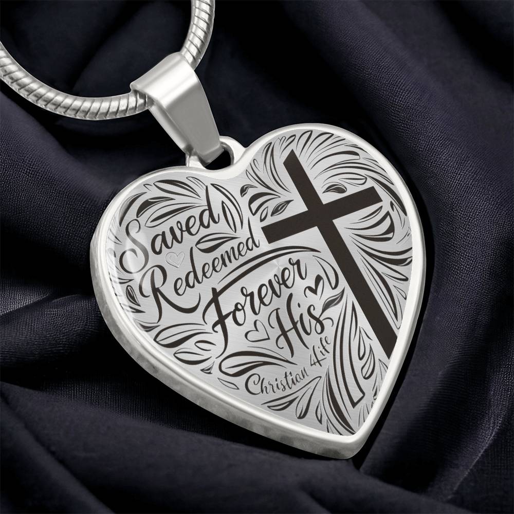 ’Saved Redeemed Forever His’ - personalized heart necklace - Jewelry