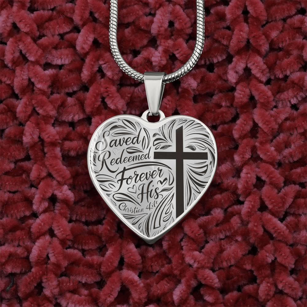 ’Saved Redeemed Forever His’ - personalized heart necklace - Jewelry