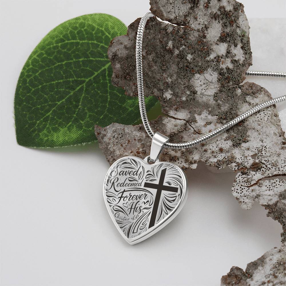 ’Saved Redeemed Forever His’ - personalized heart necklace - Jewelry