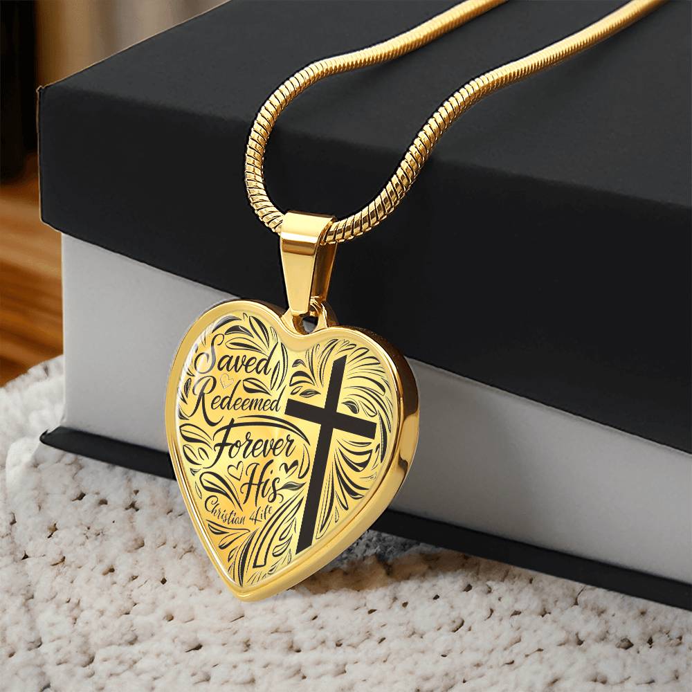 ’Saved Redeemed Forever His’ - personalized heart necklace - Jewelry
