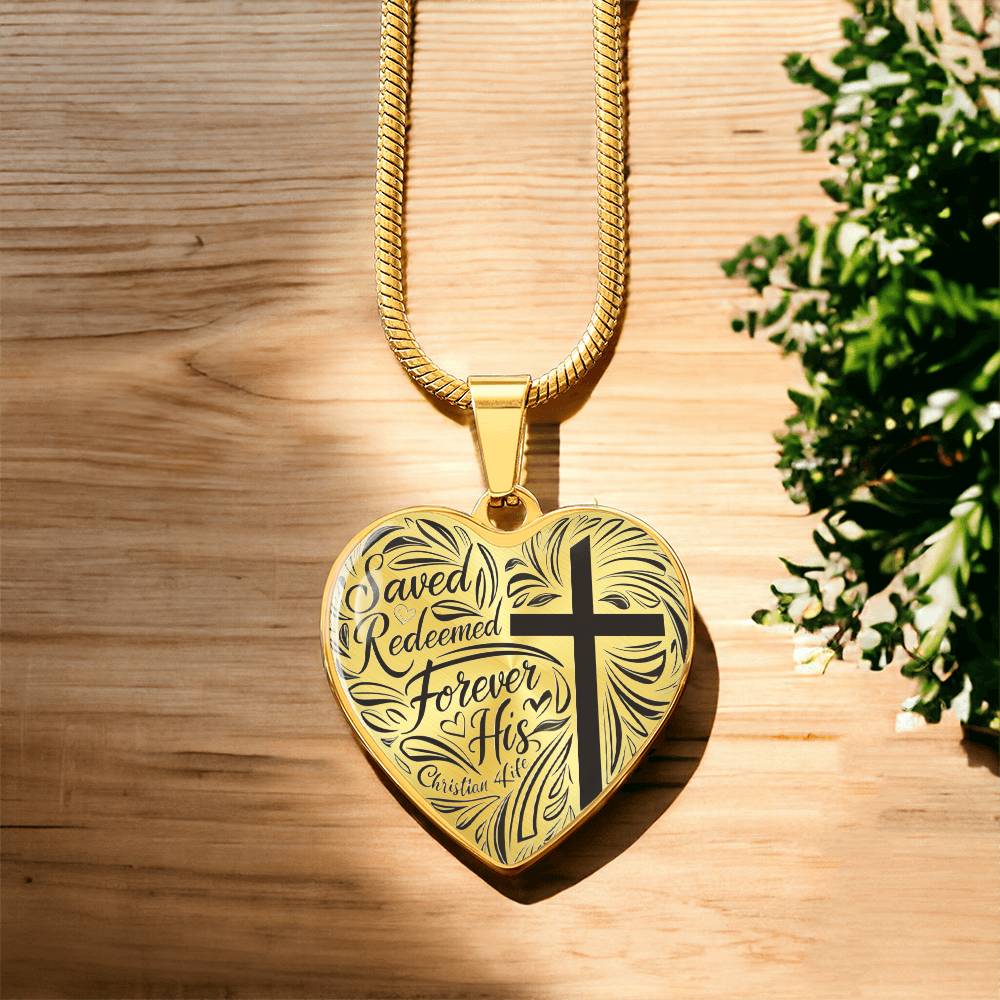 ’Saved Redeemed Forever His’ - personalized heart necklace - Jewelry