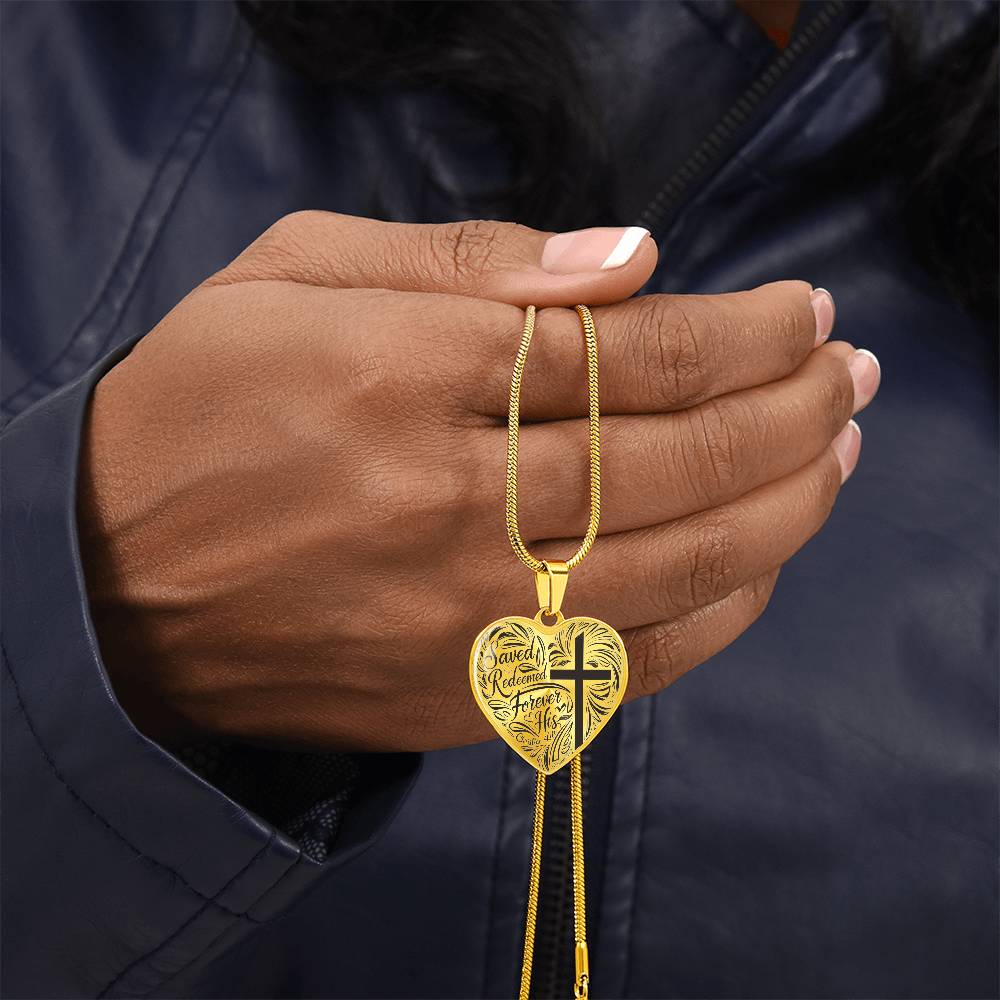 ’Saved Redeemed Forever His’ - personalized heart necklace - Jewelry