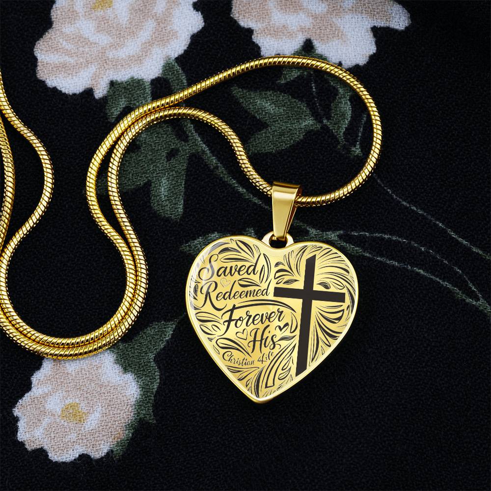 ’Saved Redeemed Forever His’ - personalized heart necklace - Jewelry