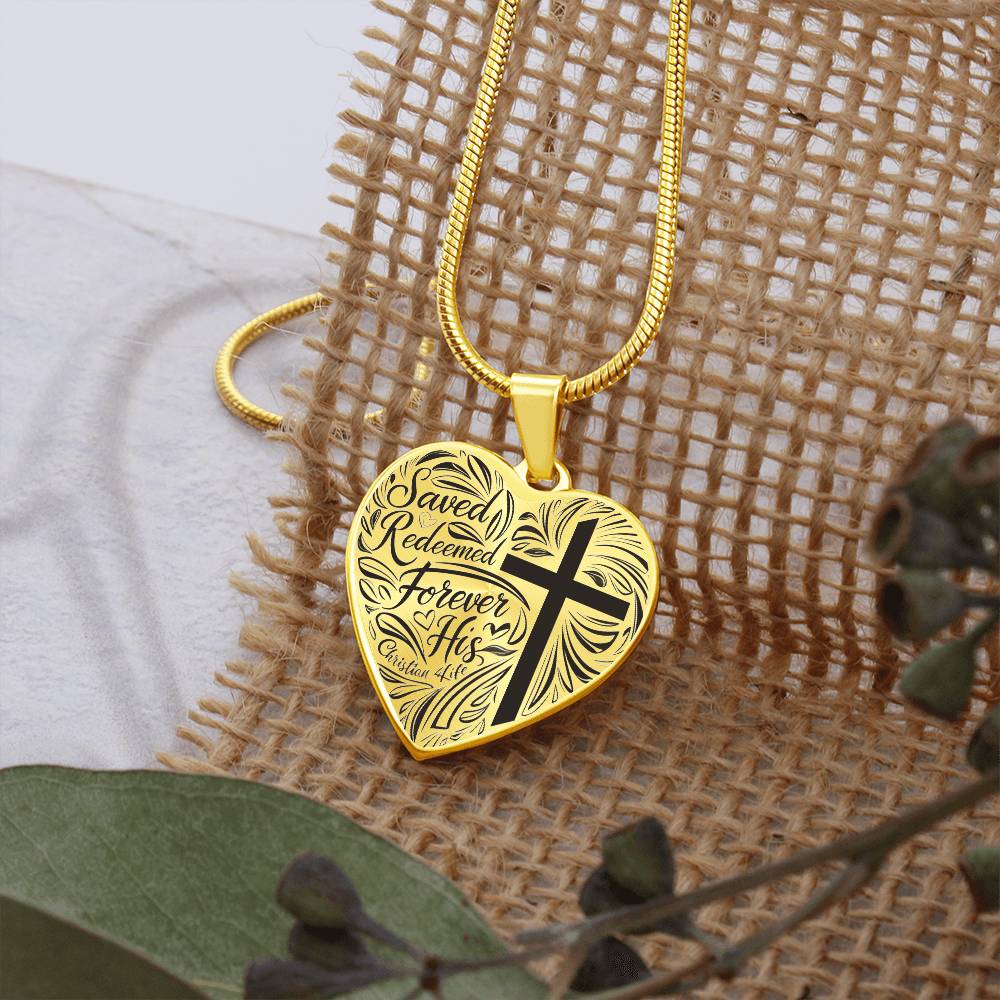 ’Saved Redeemed Forever His’ - personalized heart necklace - Jewelry