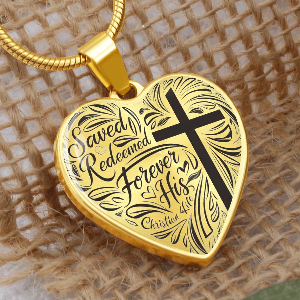 ’Saved Redeemed Forever His’ - personalized heart necklace - Jewelry
