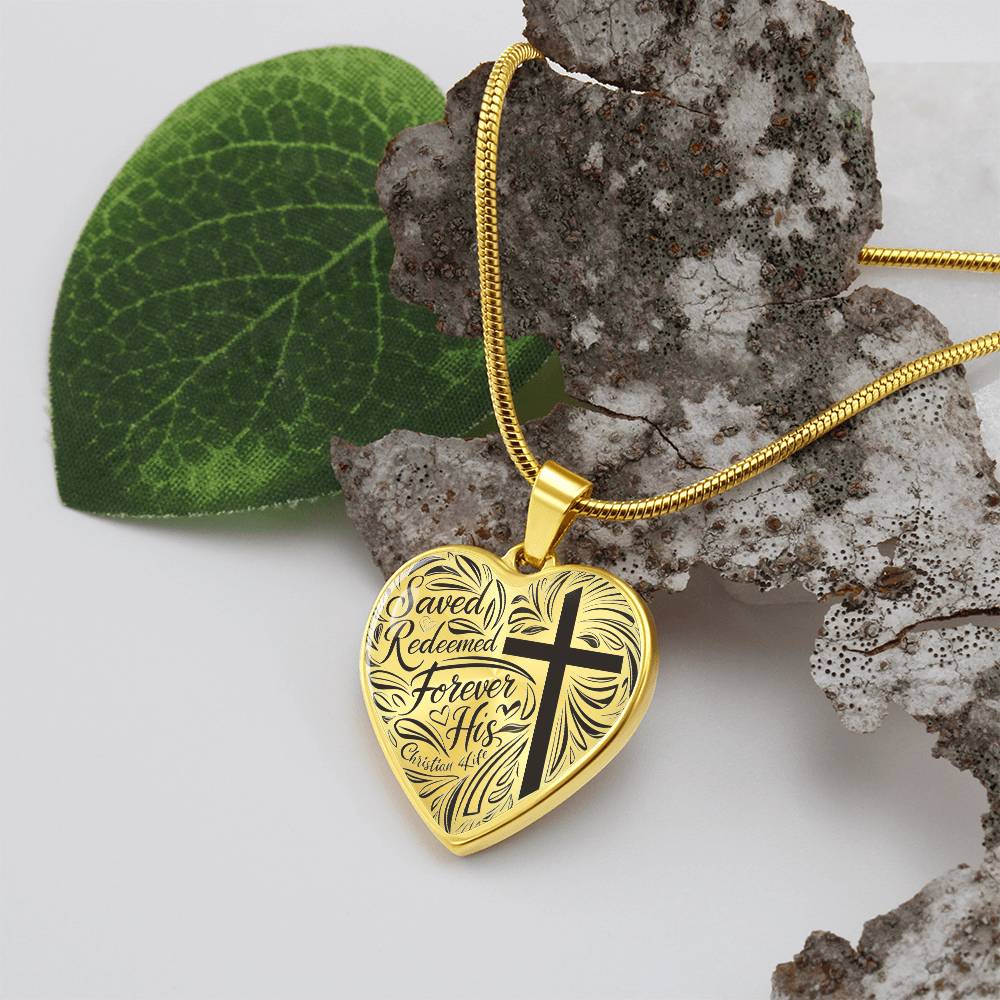 ’Saved Redeemed Forever His’ - personalized heart necklace - Jewelry