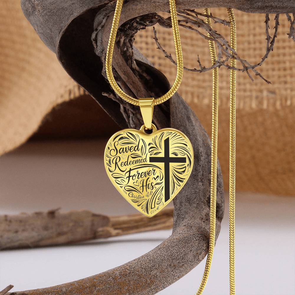 ’Saved Redeemed Forever His’ - personalized heart necklace - Jewelry