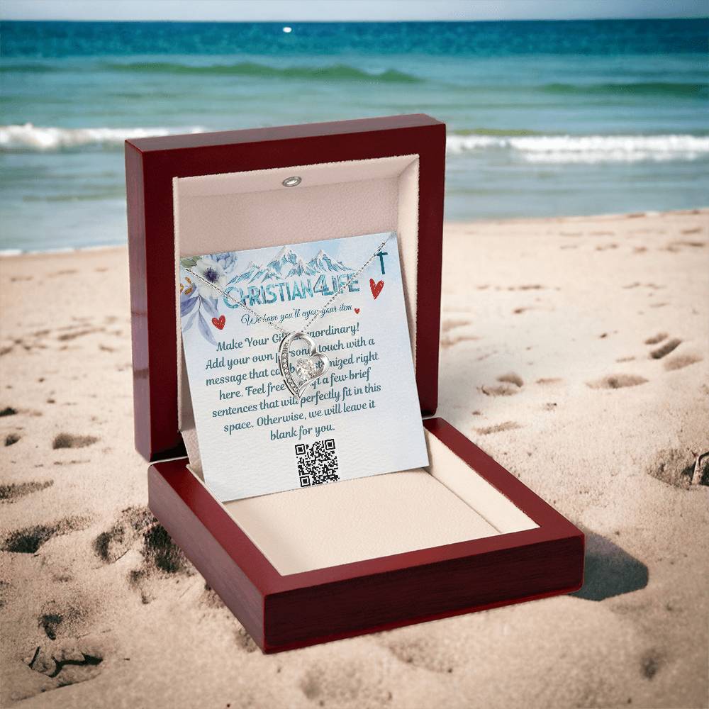 Forever Love Heart Necklace with Personalized Message Card - Jewelry