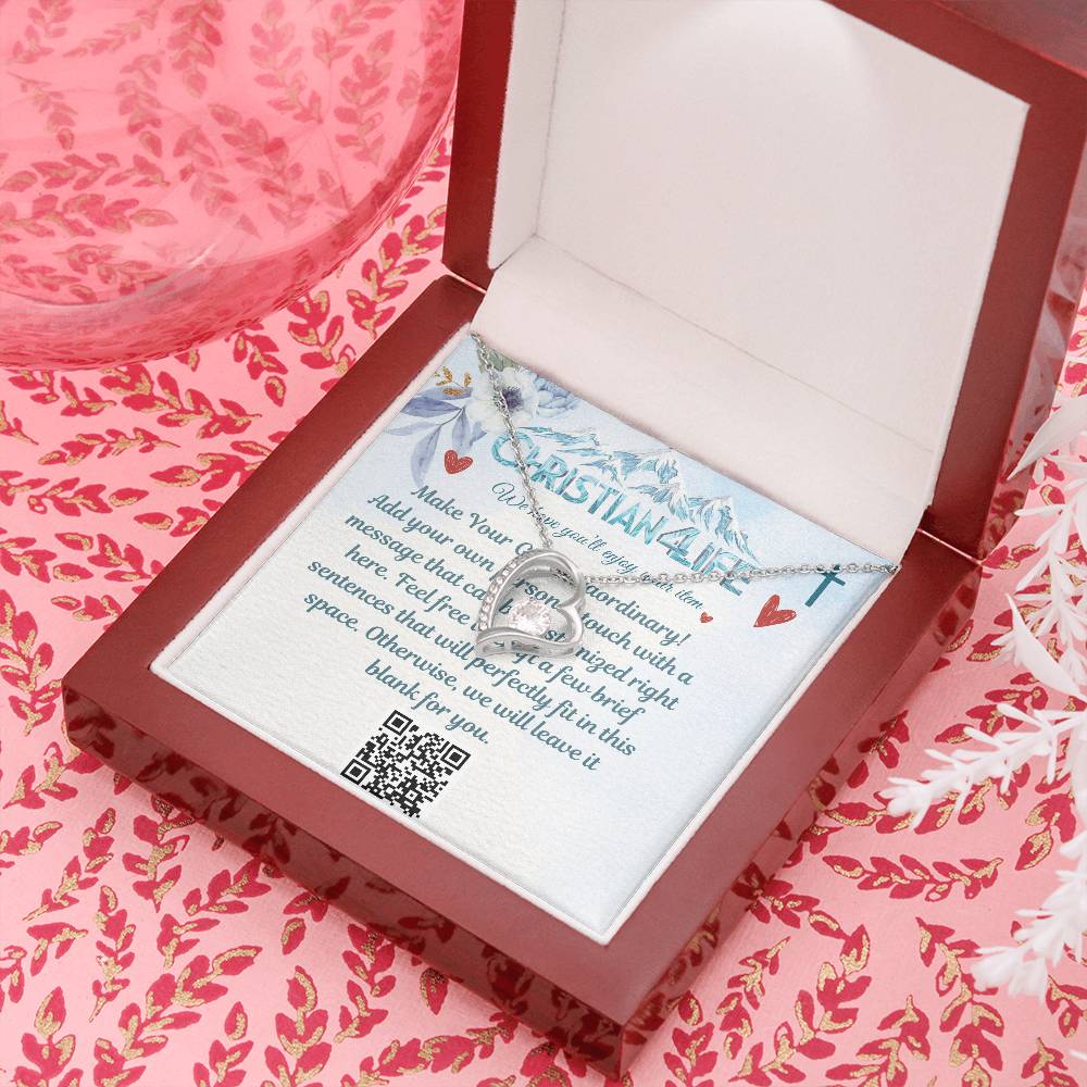 Forever Love Heart Necklace with Personalized Message Card - Jewelry