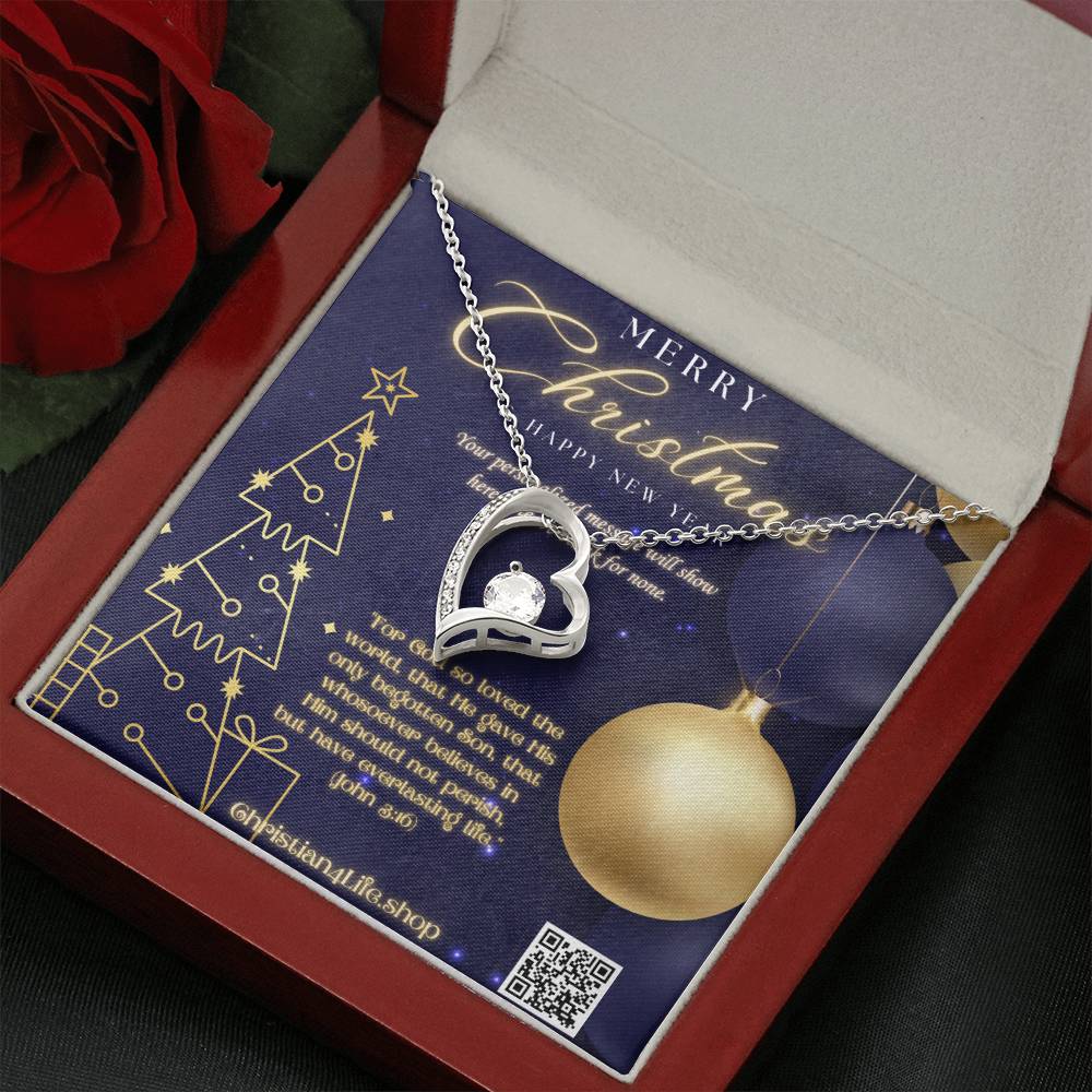 Forever Love Necklace with Christmas insert and optional custom message - Jewelry