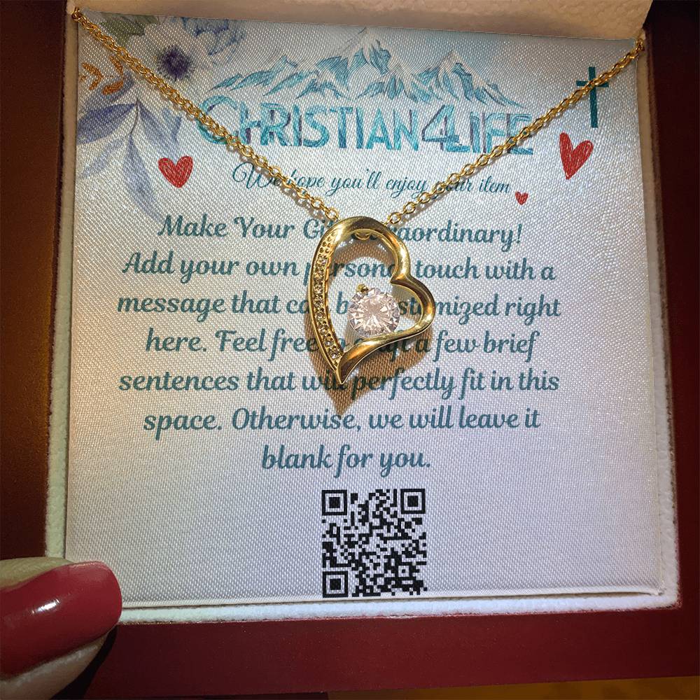 Forever Love Heart Necklace with Personalized Message Card - Jewelry