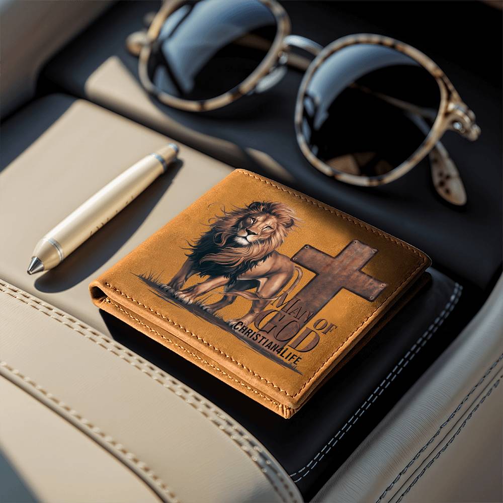 Lion of Judah - Man of God Christian Leather Wallet
