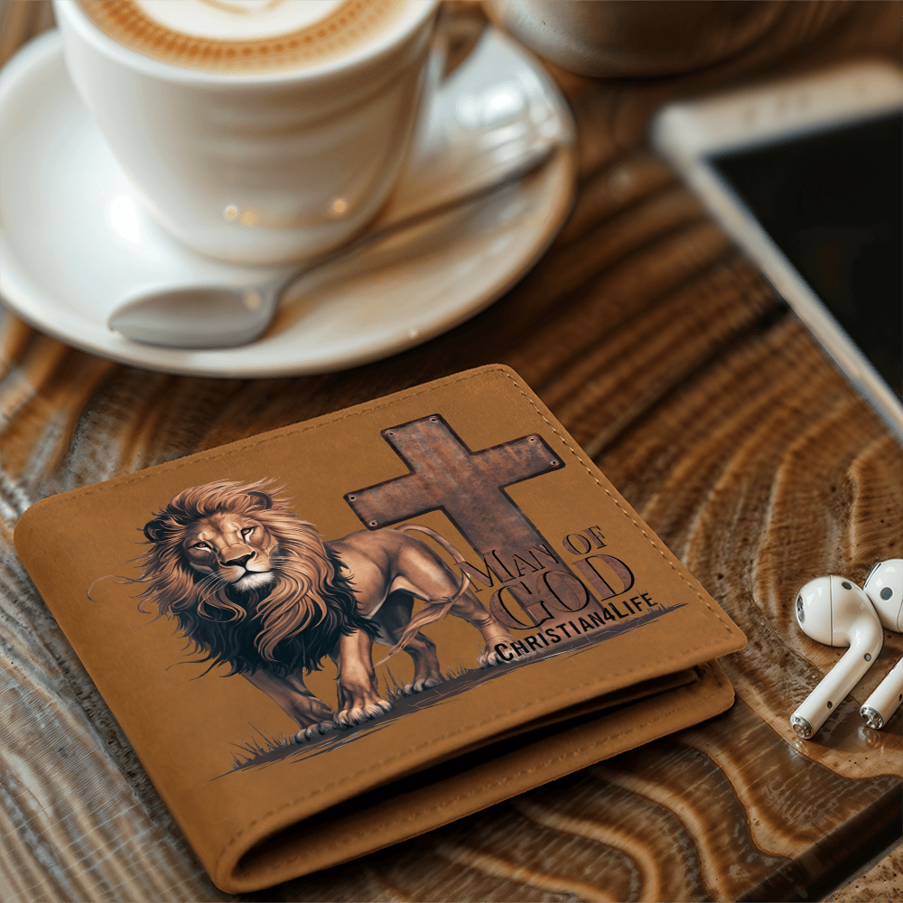 Lion of Judah - Man of God Christian Leather Wallet