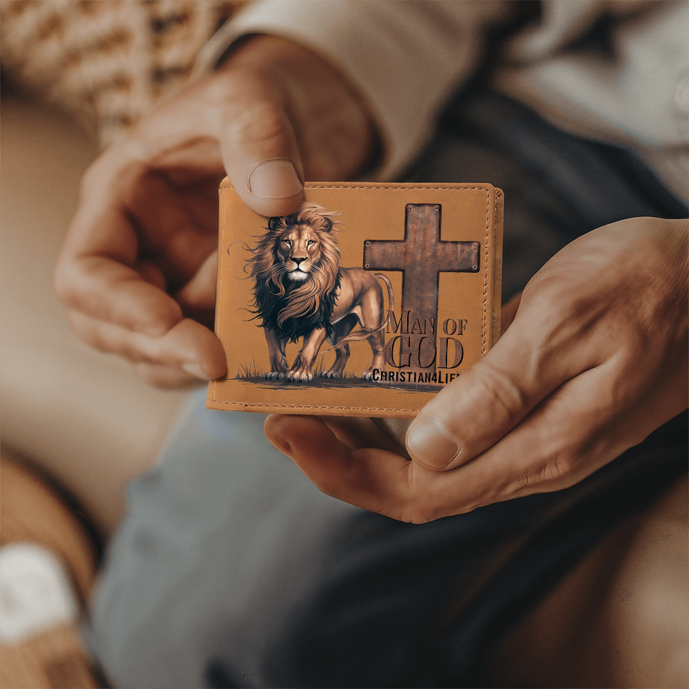 Lion of Judah - Man of God Christian Leather Wallet