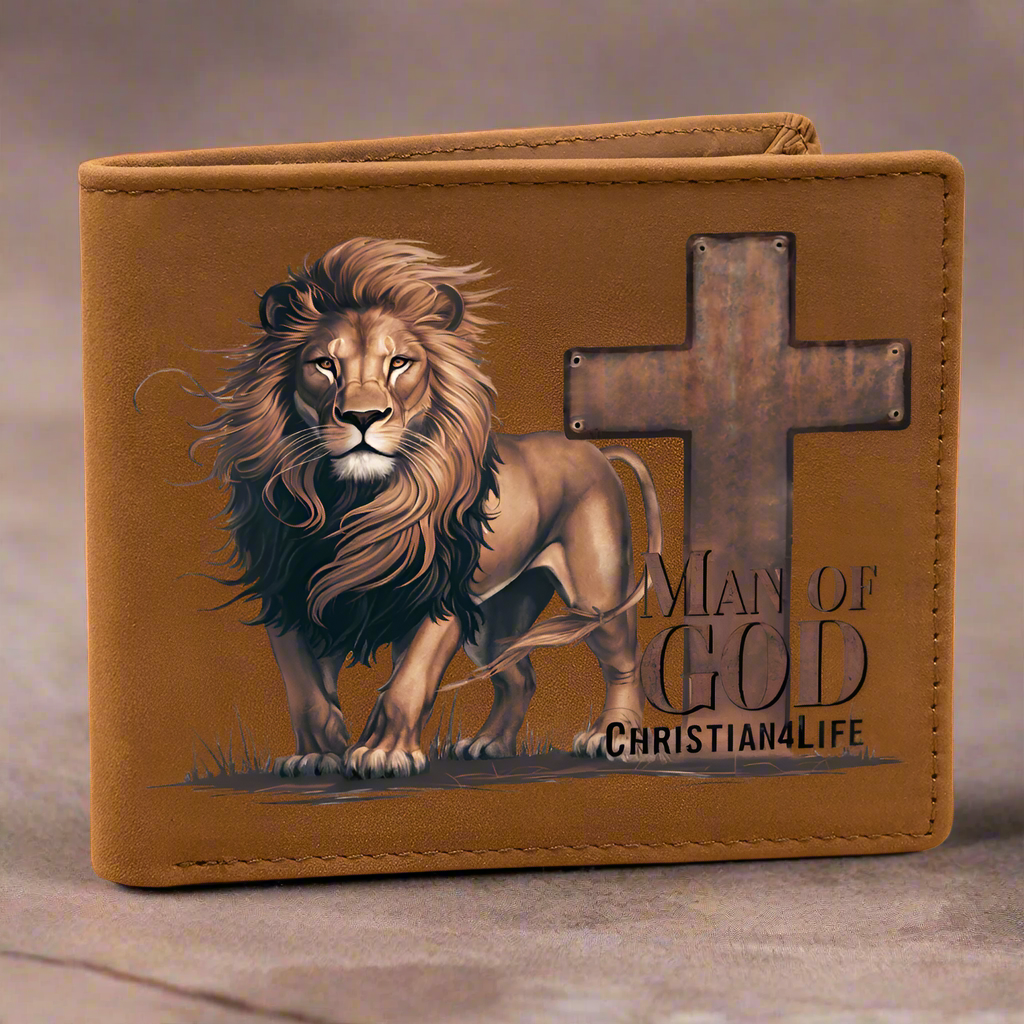 Lion of Judah - Man of God Christian Leather Wallet