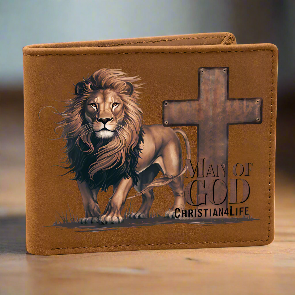 Lion of Judah - Man of God Christian Leather Wallet