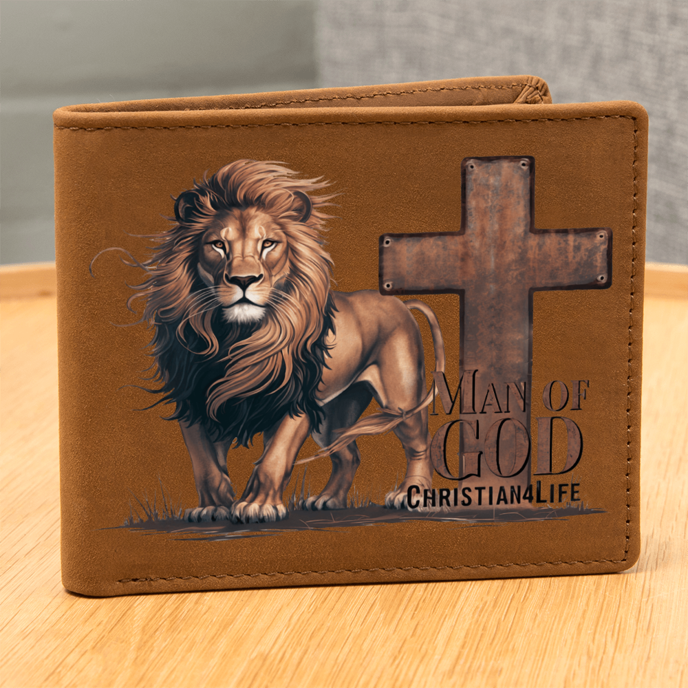 Lion of Judah - Man of God Christian Leather Wallet