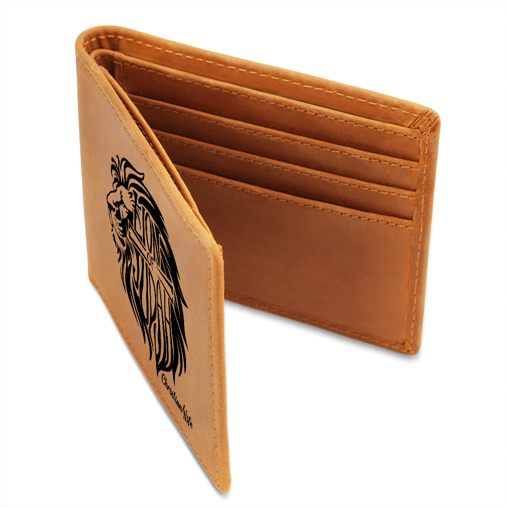 Lion of Judah - with optional Name / Message - Christian Leather Wallet