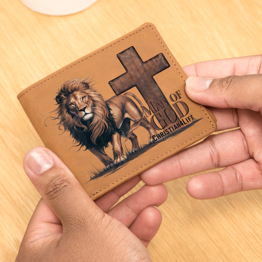 Lion of Judah - Man of God Christian Leather Wallet
