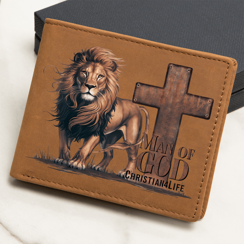 Lion of Judah - Man of God Christian Leather Wallet