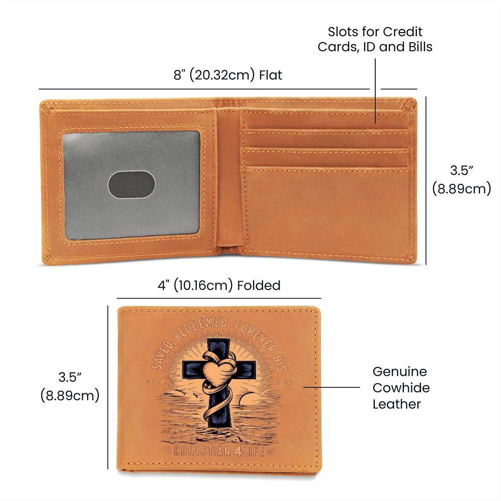 ’Saved Redeemed Forever His’ Christian Leather Wallet - Wallets